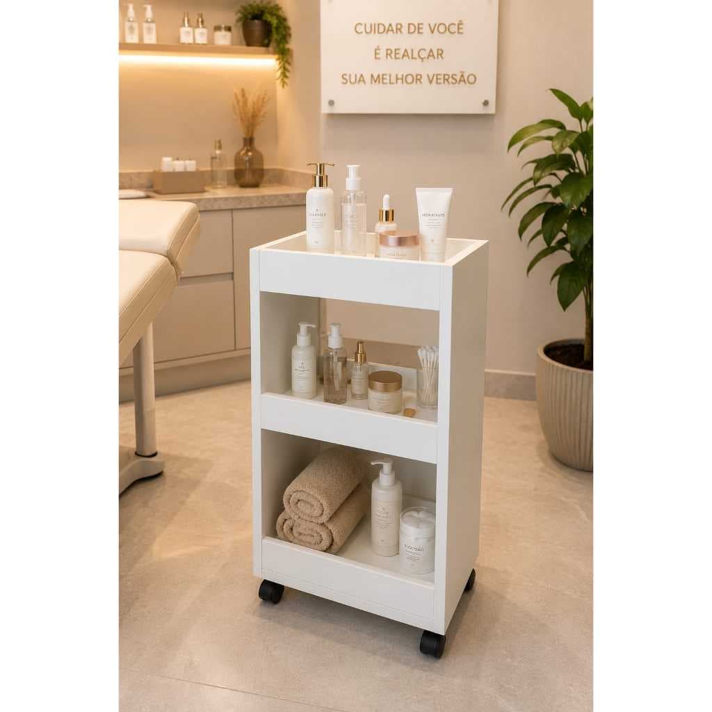 Carrinho Auxliar organizador para clinicas de estetica, salão de beleza e studios