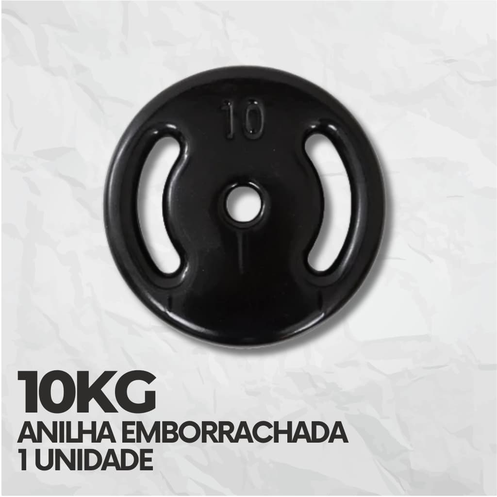 Anilha Emborrachada 10kg Peso de Academia Musculação
