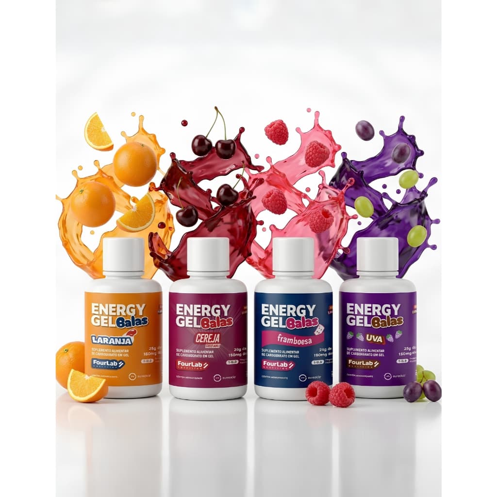 Energy Gel Refil 500g FourLab Maltodextrina Frutose 1:0,8 Ciclismo Corrida Triathlon Endurance