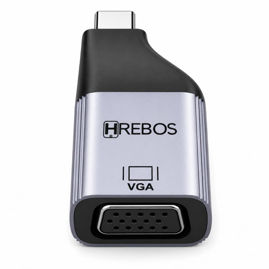 Adaptador USB-C Para VGA 2K 60Hz AstraLink Hrebos AD-279 Premium Para Notebook Monitor E Projetor