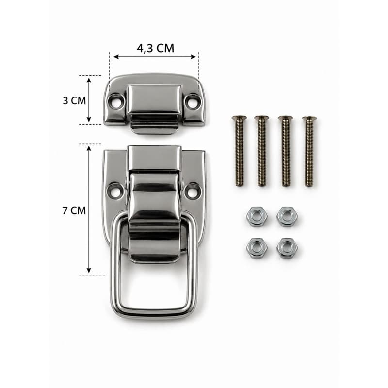 Fecho cromado reforçado para case estojo guitarra violao mala hard case trava maleta ferragem com cadeado ferragens