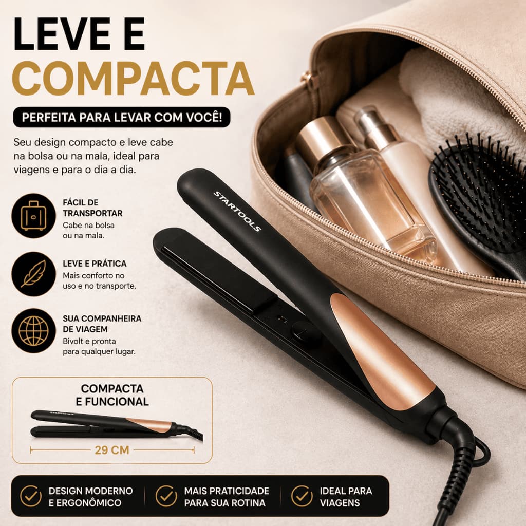 Chapinha Profissional Bivolt 50W Prancha Alisadora Cabelo Anti Frizz