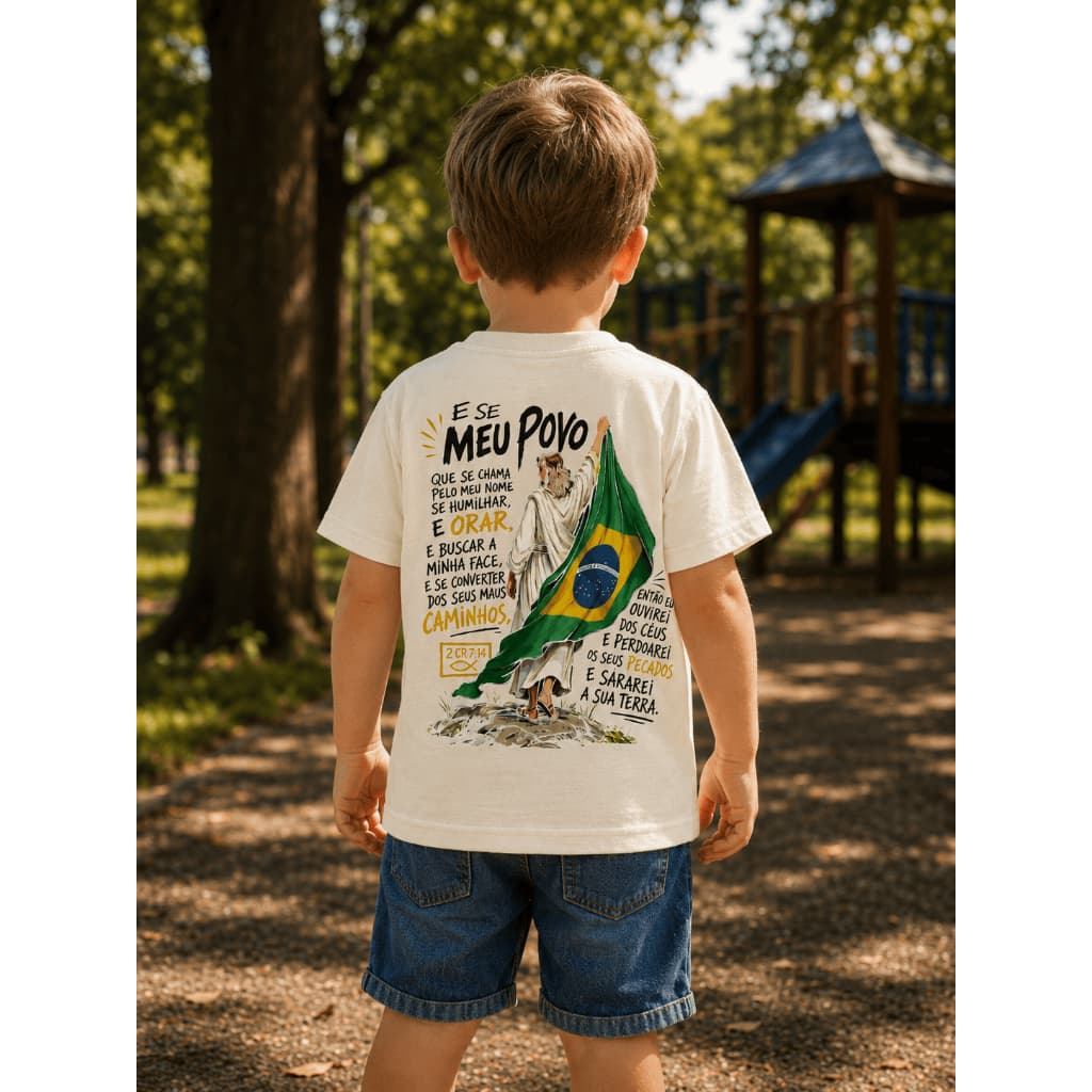 Camiseta Infantil Cristã Filho do Senhor 100% Algodão Personalizada Gospel Premium Jesus Cristo Sen
