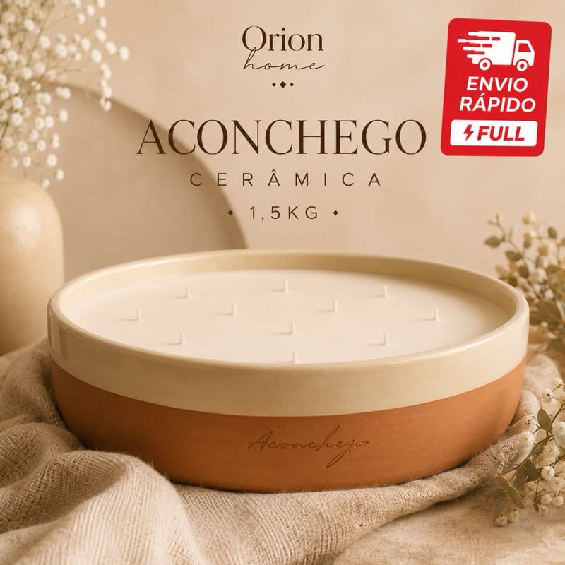 Vela Aromática Artesanal 1,5 kg – Cerâmica Artesanal | 11 Pavios | Orion Home