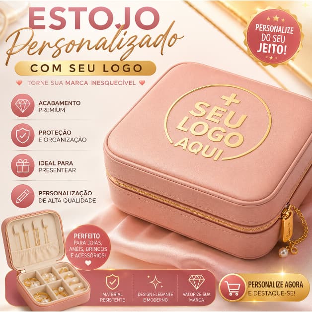 ADESIVO  TERMOCOLANTE PARA PORTA JOIAS PERSONALIZADO COM SUA LOGO ENVIO EM 2 DIAS UTEIS