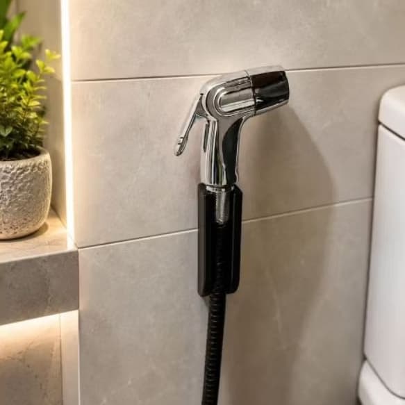Suporte para Ducha Higiênica Sem Furo com Fita Dupla Face Alta Fixação | Universal para Banheiro e Bidê