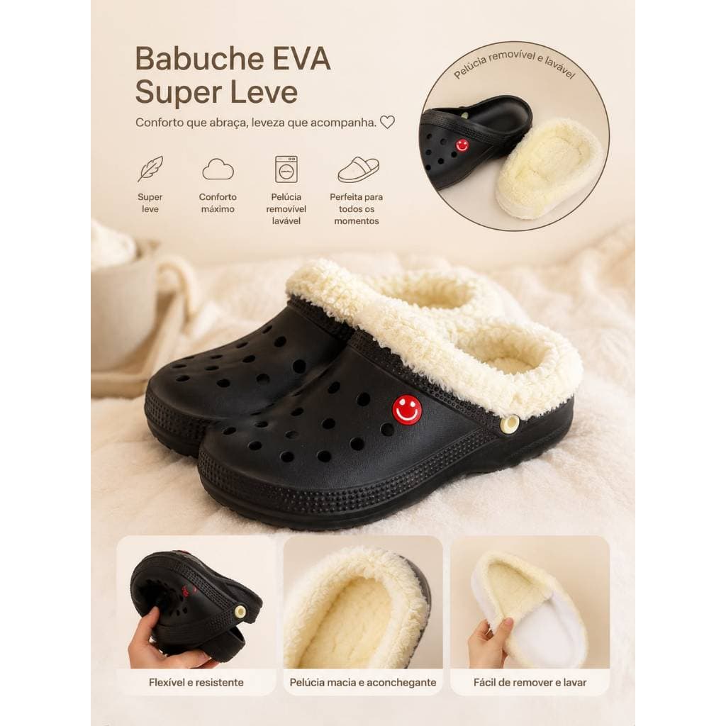 Clog Peluciado Bege Premium