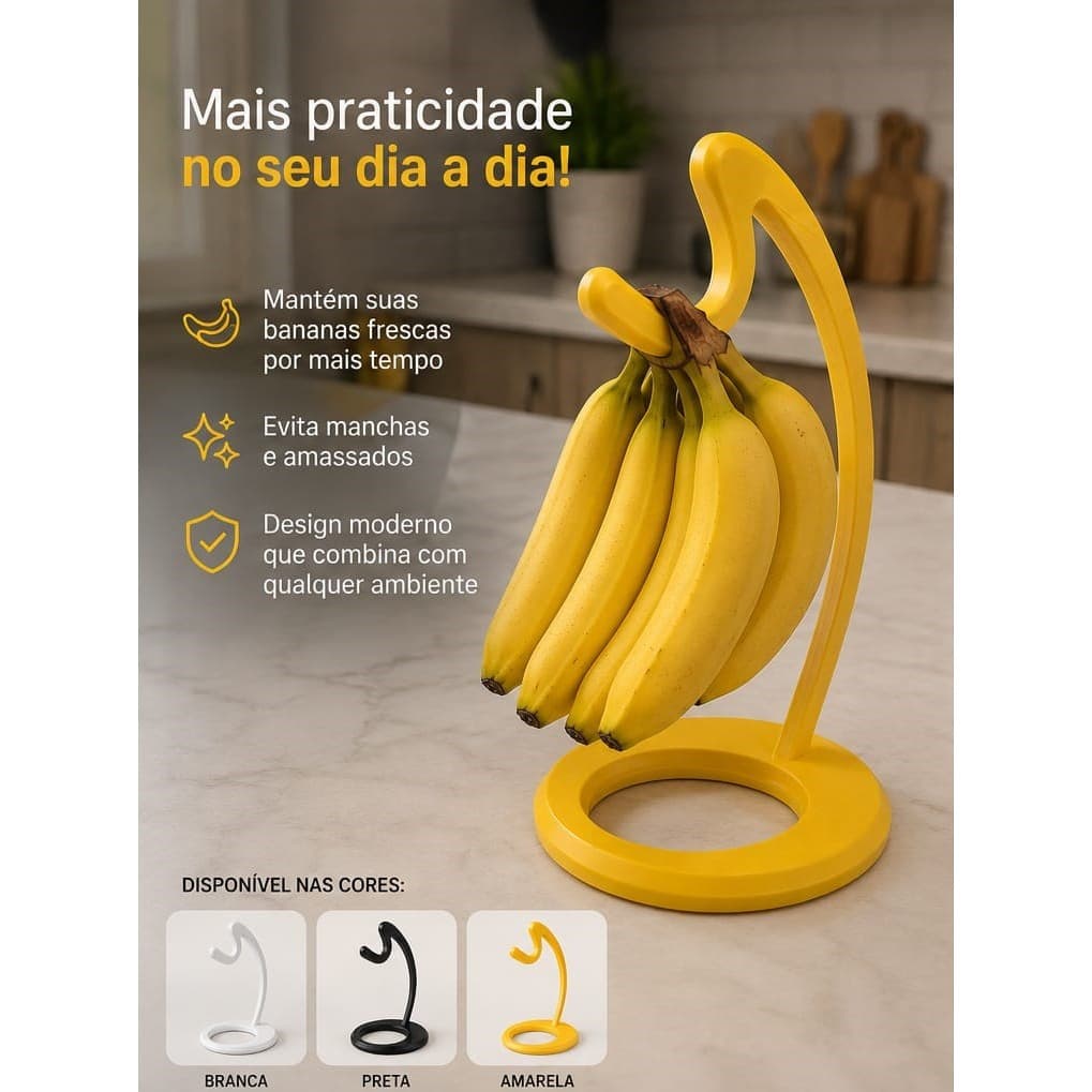 🍌 Suporte Porta Banana de Mesa – Organize sua cozinha com praticidade e estilo utensílio cozinha,!  suporte de mesa para