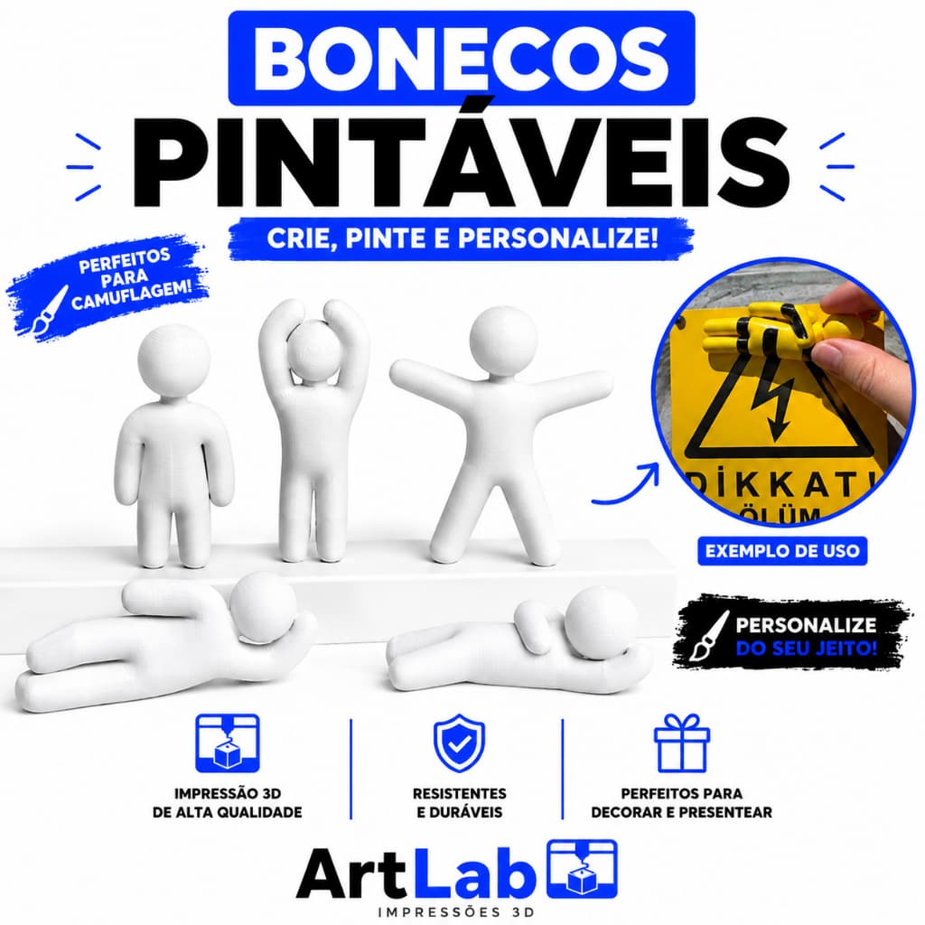Bonecos para Pintura e Camuflagem Diversas Poses Meccha