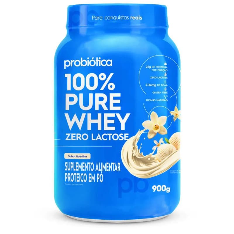 Whey 100% Pure Zero Lactose Pote 900g - Probiótica