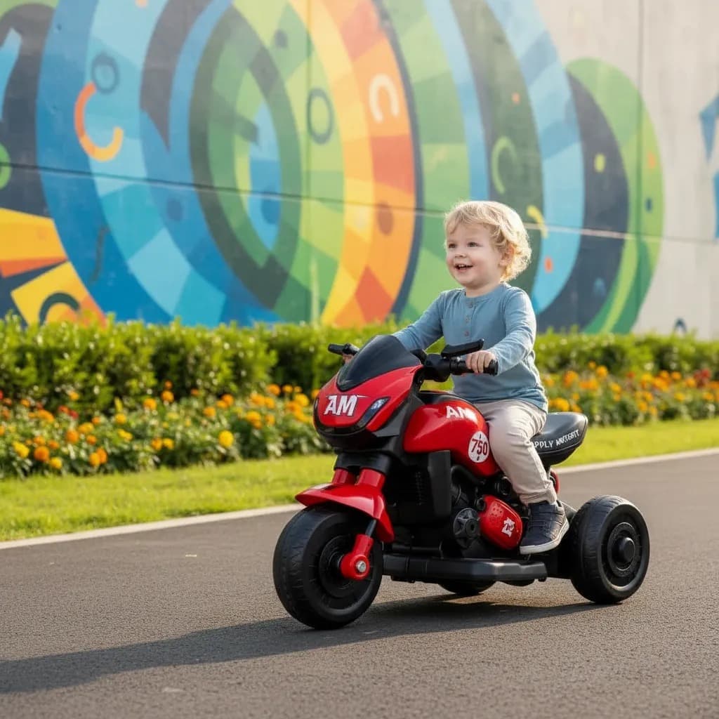 Mini Moto Elétrica Esportiva Infantil Vermelha Potente Alta Performance Luz Som