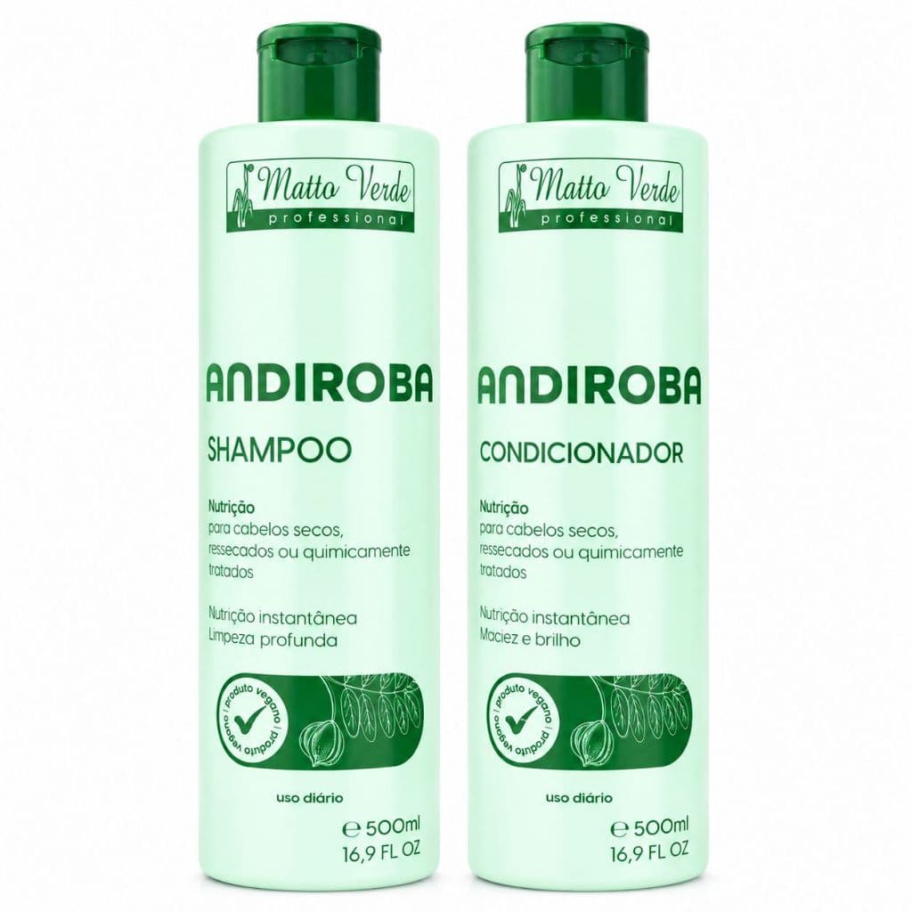 Kit Andiroba Nutrição para Cabelos Secos Nutrição instantânea 2x500ml