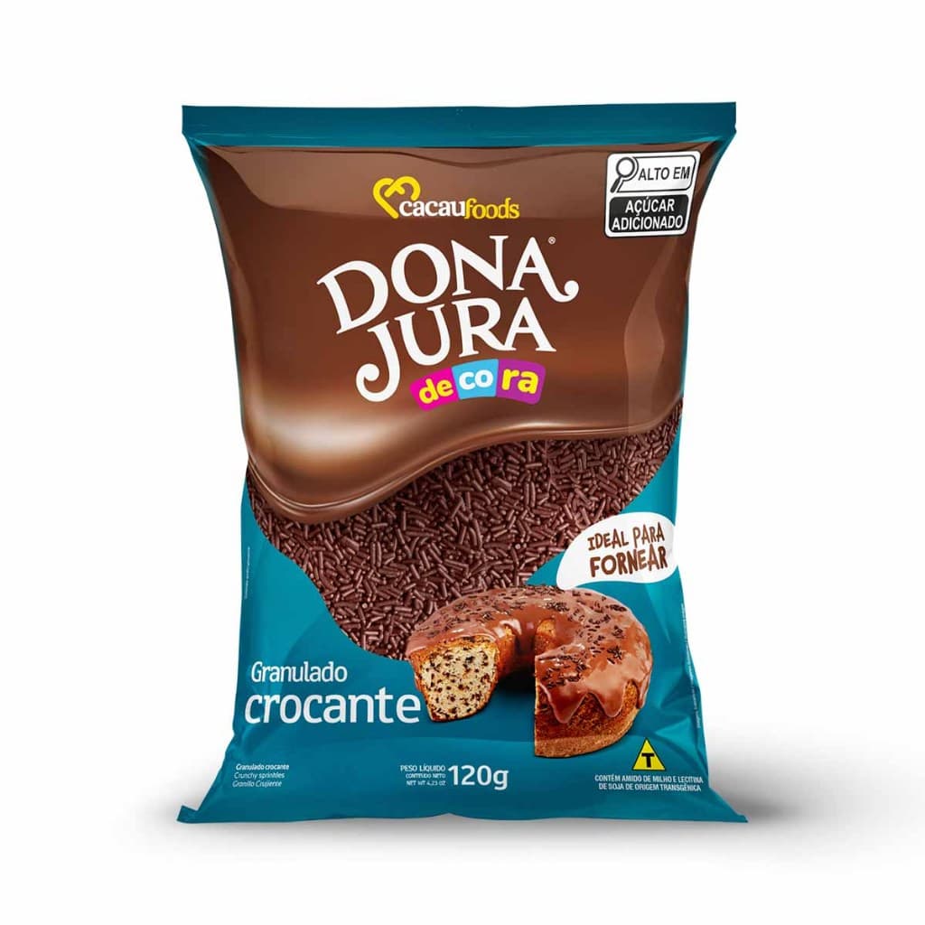 Granulado Crocante Decorativo Bolos Doces Chocolate 120g Dona Jura