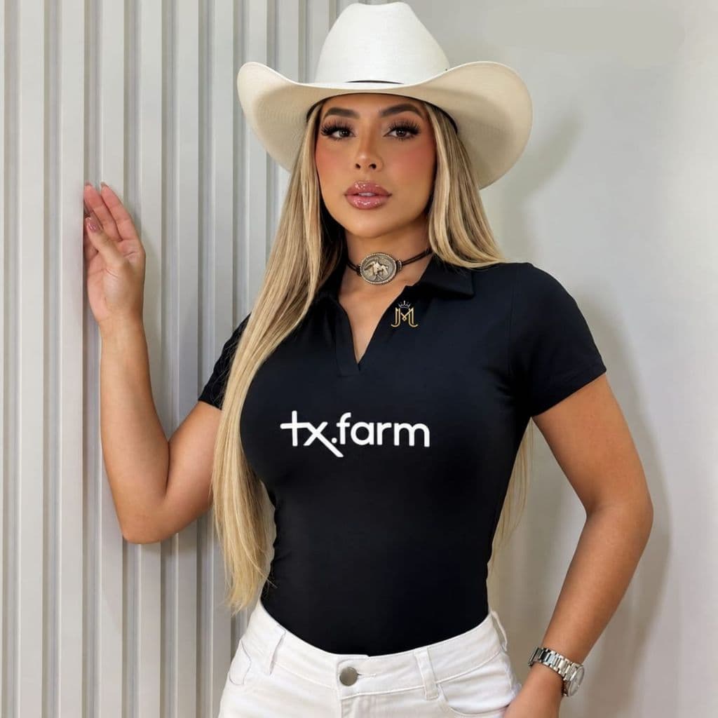 Body Polo Feminino Manga Curta Suplex Grossinho Forro Duplo Sem Transparência Moda Country Casual