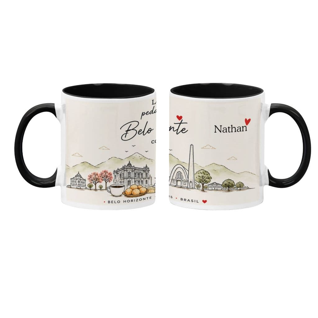 Caneca Personalizada Belo Horizonte | Presente Criativo para Casal, Amigos e Família | Caneca 325ml