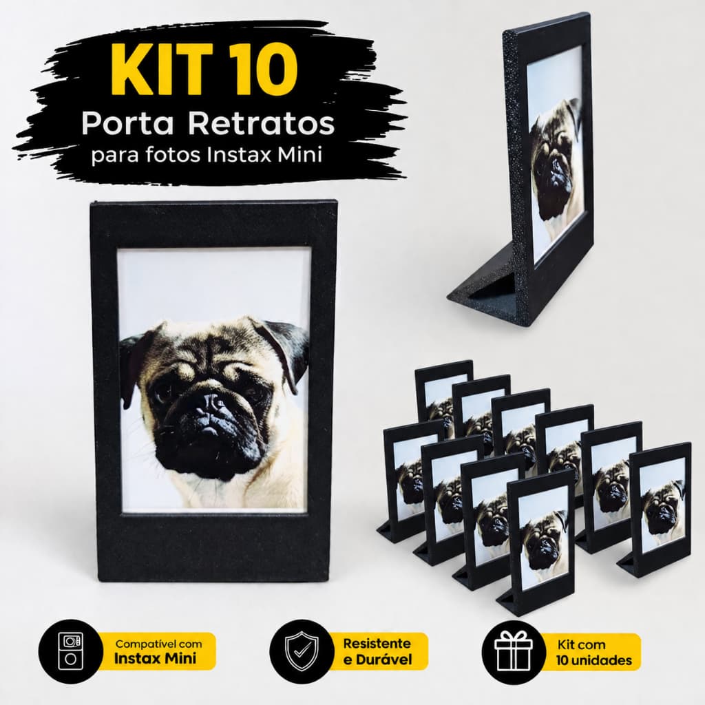 Kit 10 Mini Porta Retrato Polaroid Instax Decoração Lembrancinha Aniversário Casamento Chá Revelação / Bebê
