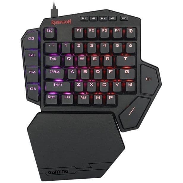 Teclado Mecânico One Hand Redragon Diti K585 RGB Switch Blue Gamer