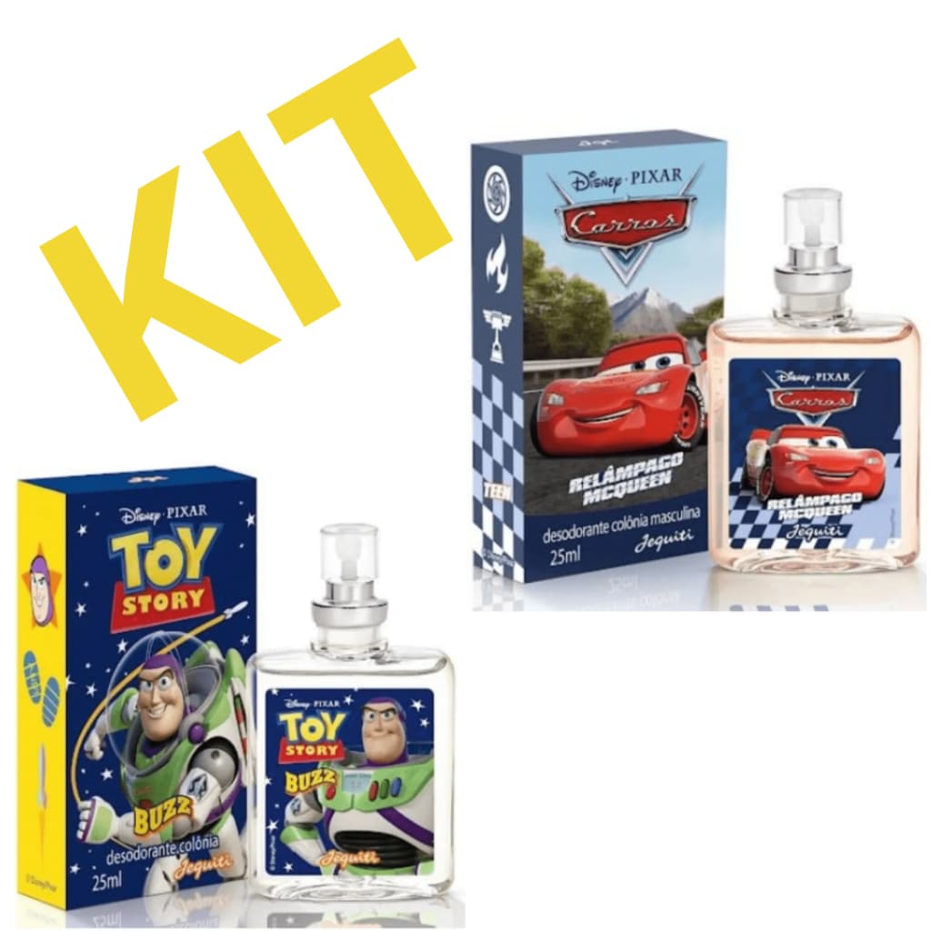 Kit Colônias Infantis Masculinas Relâmpago McQueen Disney 25ml + Buzz Lightyear 25ml