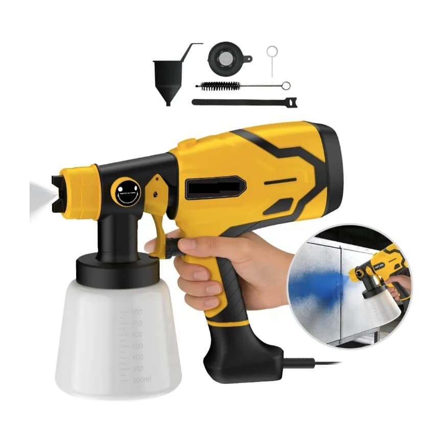 Pistola De Pintura Hvlp Portátil 127v 800ml 550w Fio De 2m 3bicos Envio Imediato