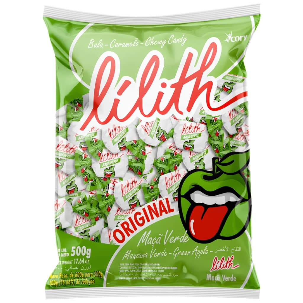 Balas Mastigáveis Maçã Verde Lilith 500g Cory