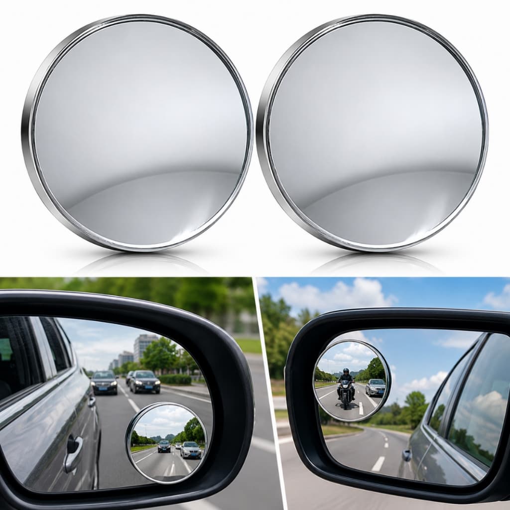 Kit 2 Espelho Retrovisor Auxiliar Ponto Cego Carro Olho de Boi Espelinho Automotivo