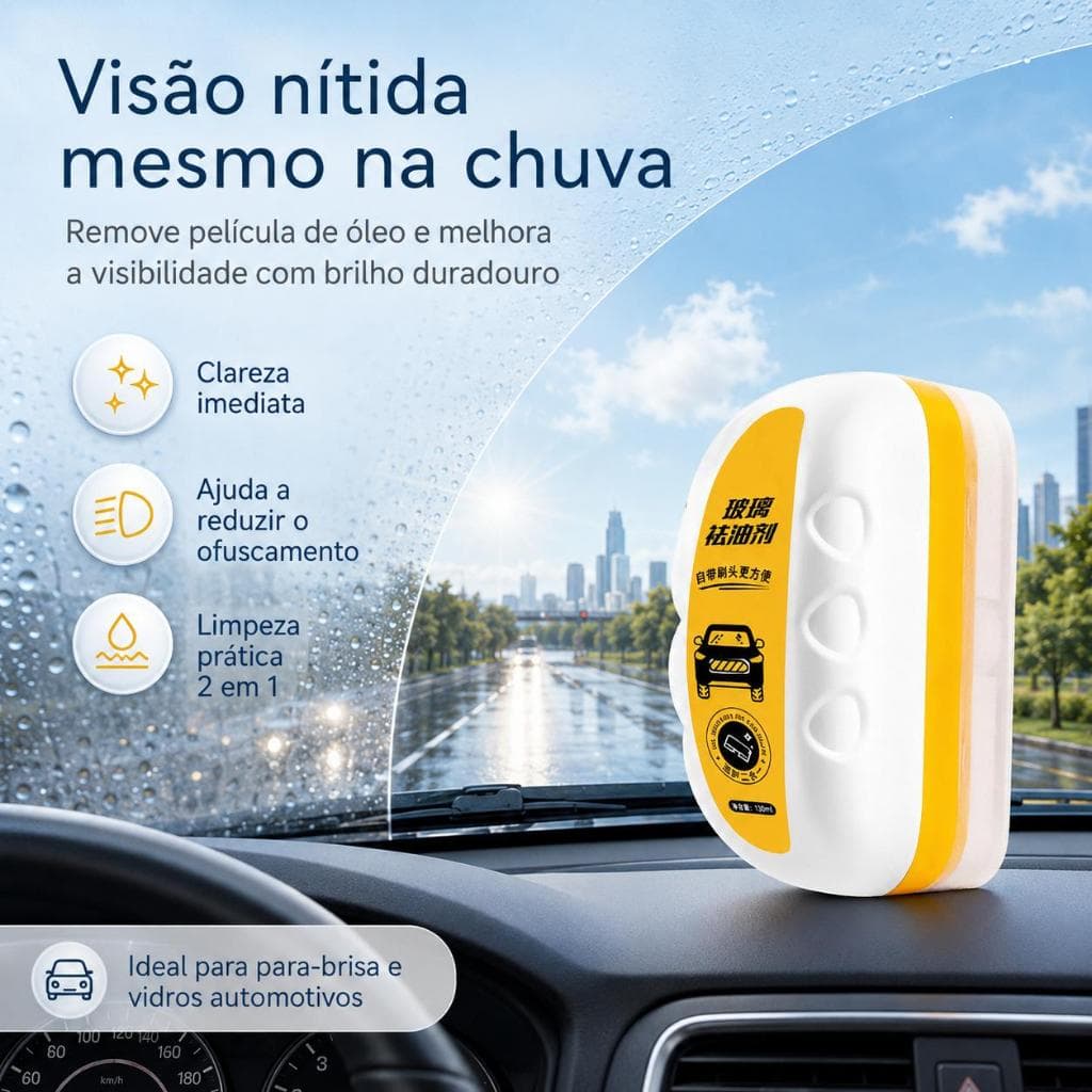 Glass Cleaner Sponge Automotive Cleaning Brush Windshield Oil Film Polishing Agent Anti Stain