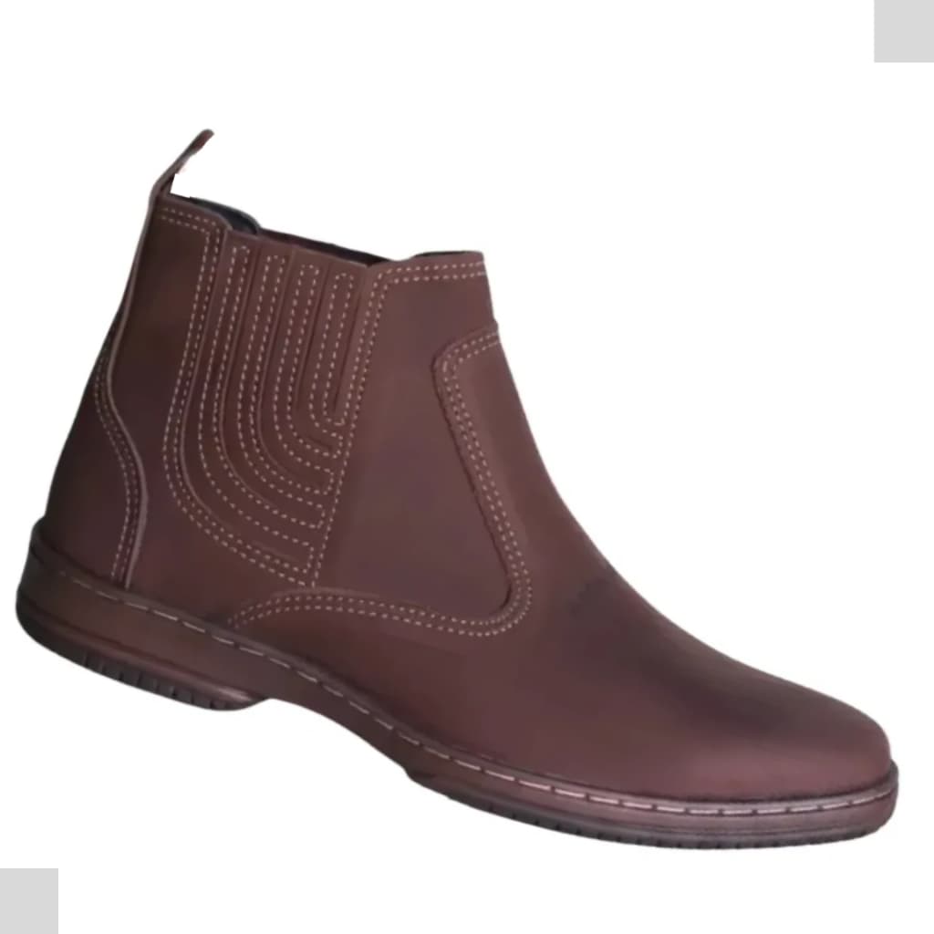 Bota Casual Social Country Vaquejada Botina Couro EM Legitimo Marca Campolina Solado Costurado 2520
