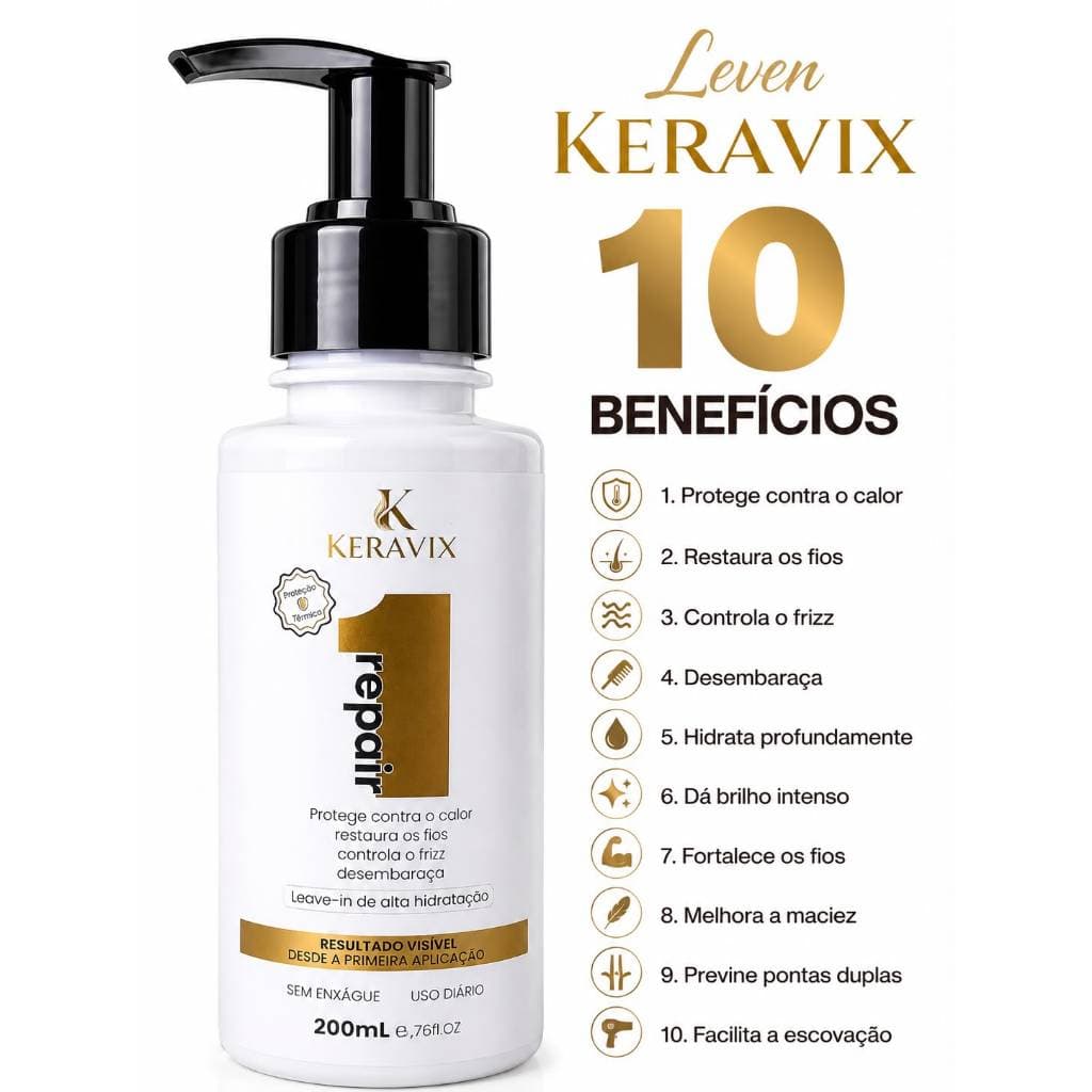 Leave-in Finalizador Sem Frizz  Reparação 10em1 - 200ML Keravix