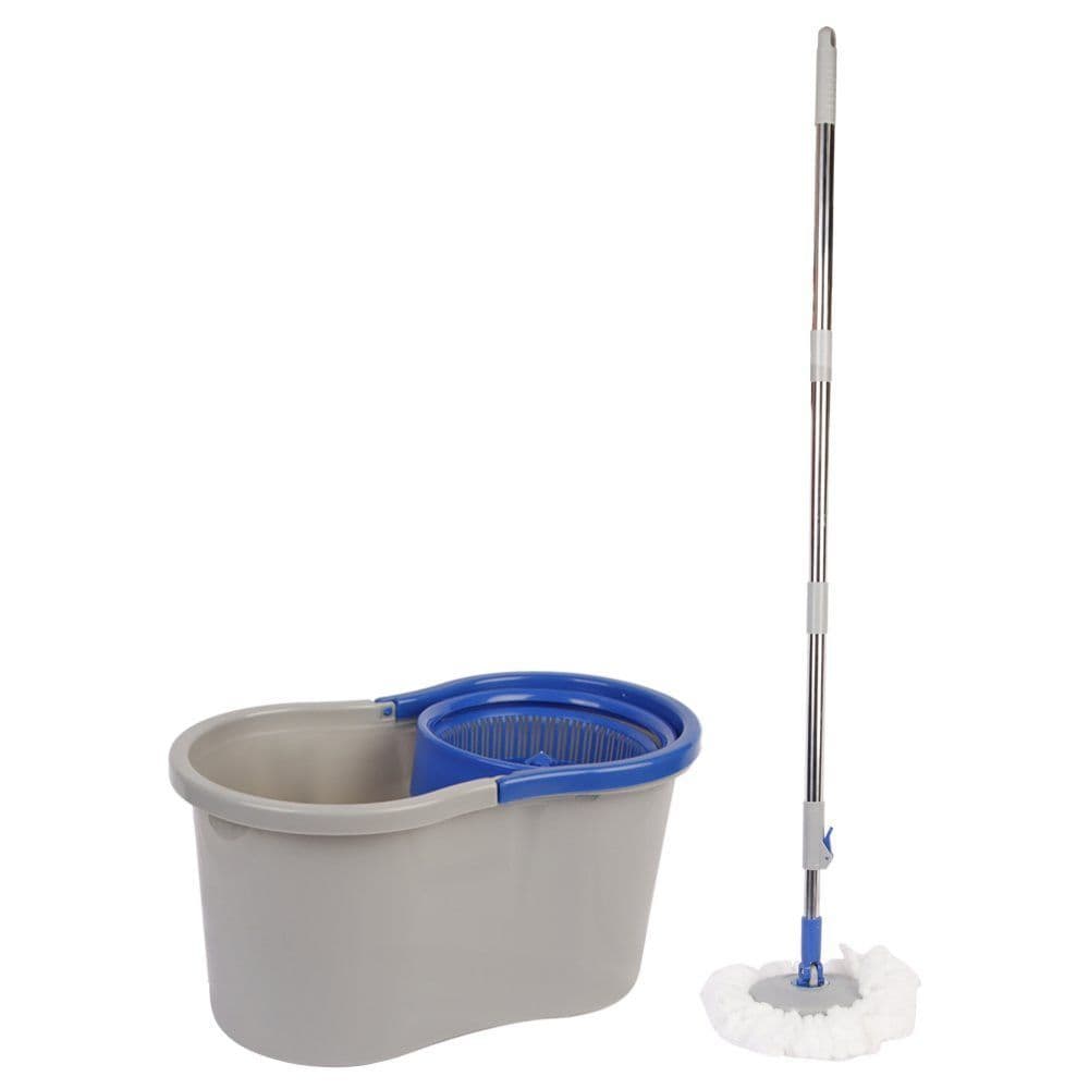 Mop Giratório 360° com Balde - Mop Giratorio 360 Com Balde Esfregao Limpeza Pesada Refil Microfibra Rodo Limpa E Seca