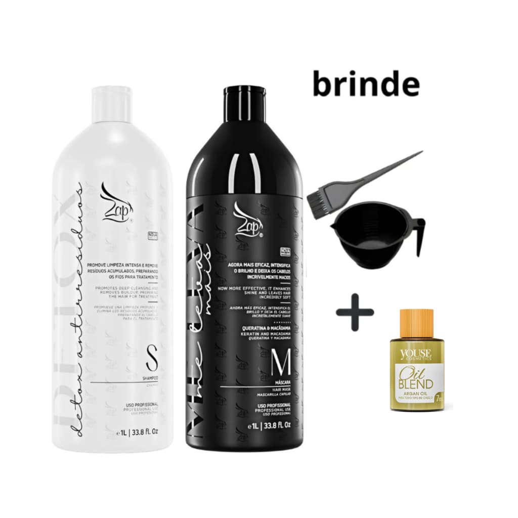 ZAP ME LEVA ESCOVA ALISADORA ORIGINAL 1L KIT