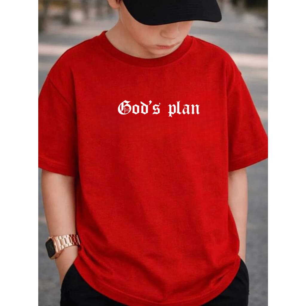 Camiseta Infantil Menino Lançamento Moderno Camisa Algodão Estampa God's Plan