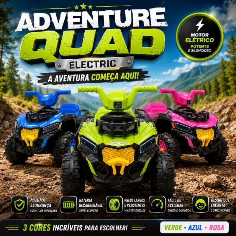 Quadriciclo Eletrico Infantil Passeio Aventura Veiculo Bateria Verde