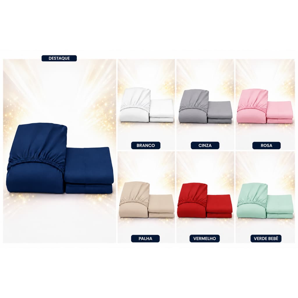 Kits Com  02/03/04 Lençol - CASAL - Avulso - Micropercal - Cores Sortidas
