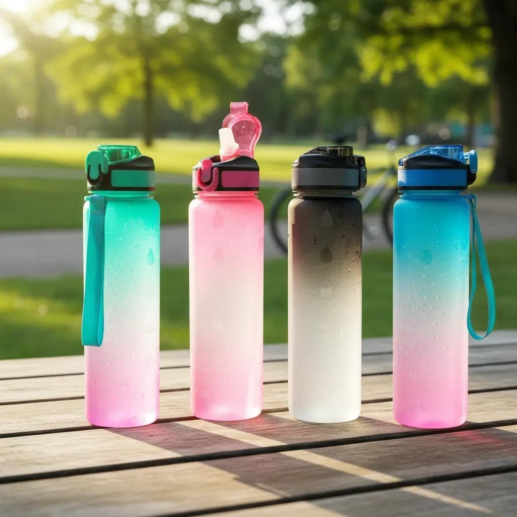 Garrafa Motivacional Squeeze 1 Litro Com Canudo Esportes