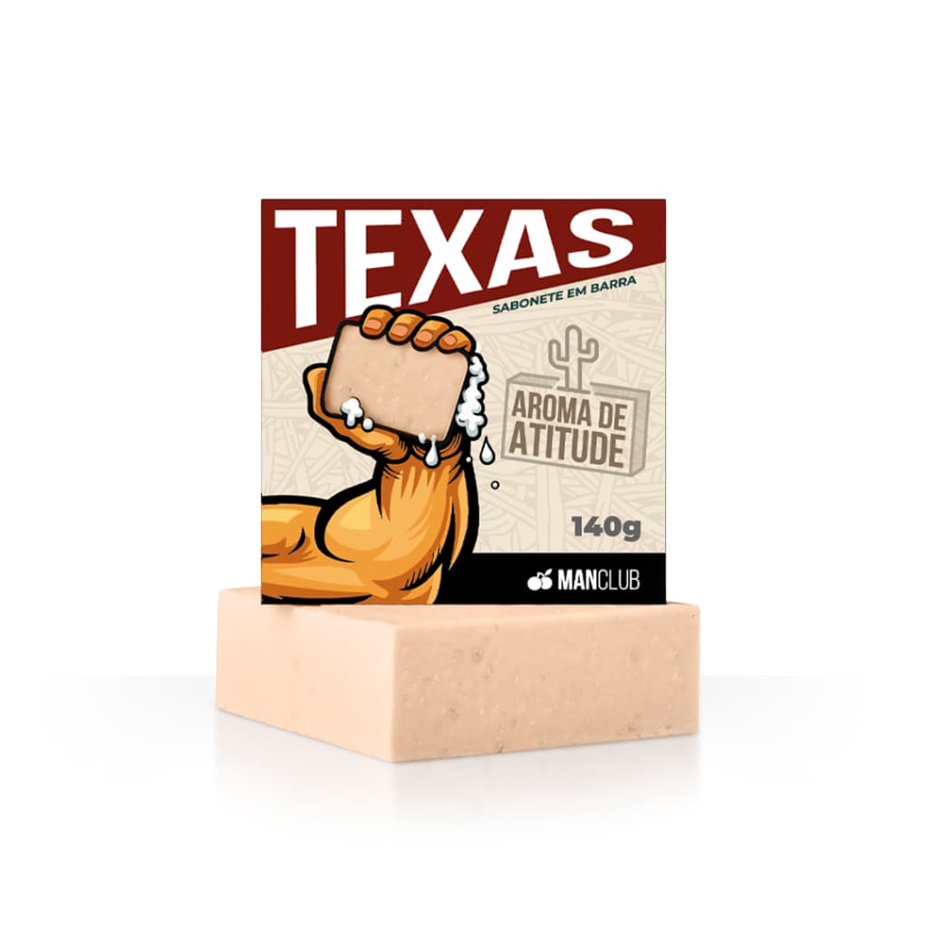 Sabonete em Barra Masculino – Texas da MANCLUB | Esfoliante, Hidratante, Limpeza Profunda e Aroma Marcante