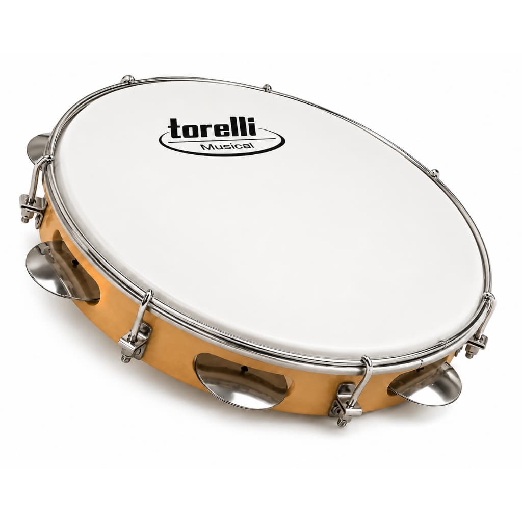 Pandeiro 8 Polegadas Natural com Pele Leitosa Pandeiro Injetado para Samba Pagode e Percussão TP809NT
