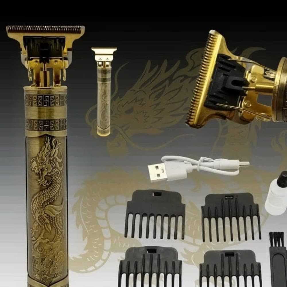 Máquina de Cortar Barba e Cabelo Profissional Dragão – Recarregável, Potente e Portátil