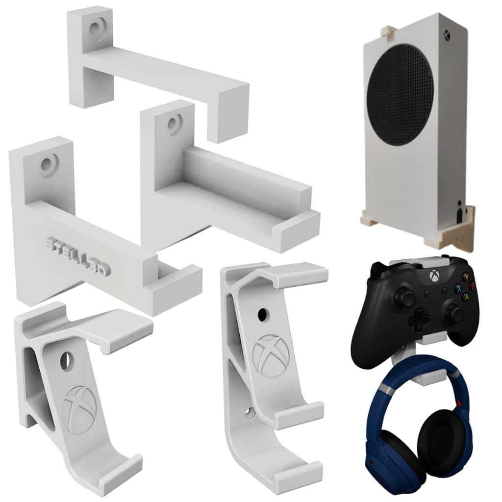 Kit Suporte para parede Compatível Xbox S P/ 2 Controle 1 Fone E Console
