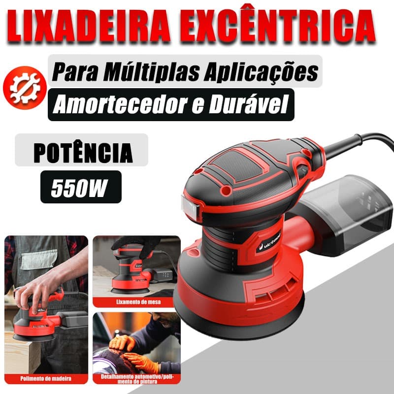 Envio Imediato👍Lixadeira Eletrica Profissional 550w 6 Velocidades Para Madeira Gesso Parede127V Lixadeira Orbital Roto