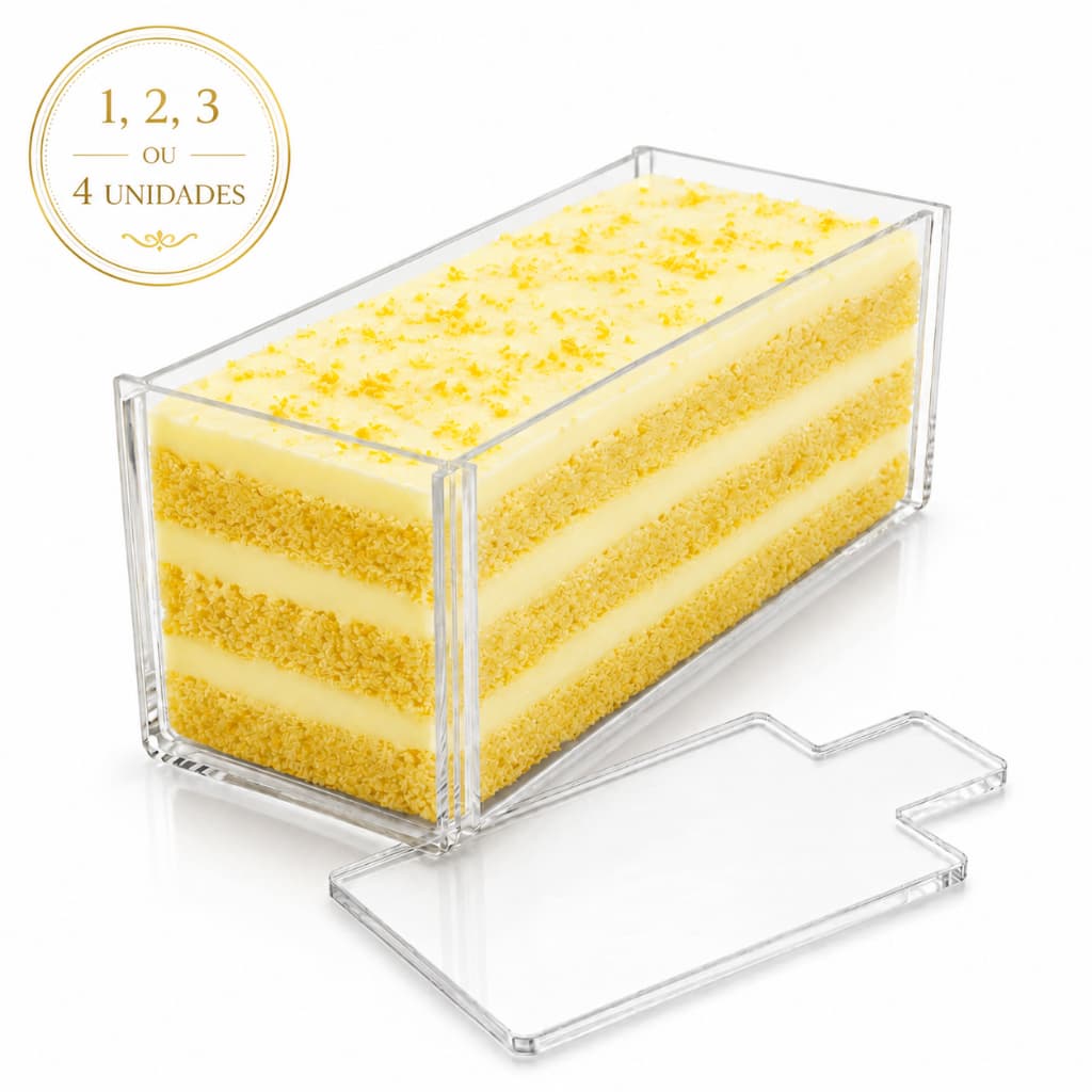 Formas Slice Cake Para Bolo Retangular em Acrílico Premium Confeitaria Profissional 30x10x10cm