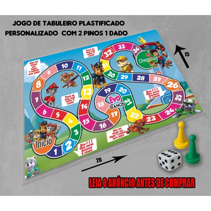 20 JOGO DE TABULEIRO DA PATRULHA CANINA E TODOS OS TEMAS PARA LEMBRANCINHAS ANIVERSARIO INFANTIL
