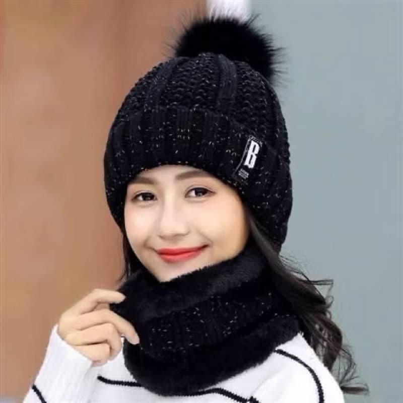 Toucas Forrada Unissex com Gola Forrada De Lã Masculina Feminina - Kit Inverno