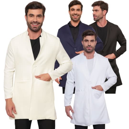 Jaleco Masculino Claudio em Alfaiataria com elastano Várias Cores Gardenia Jalecos