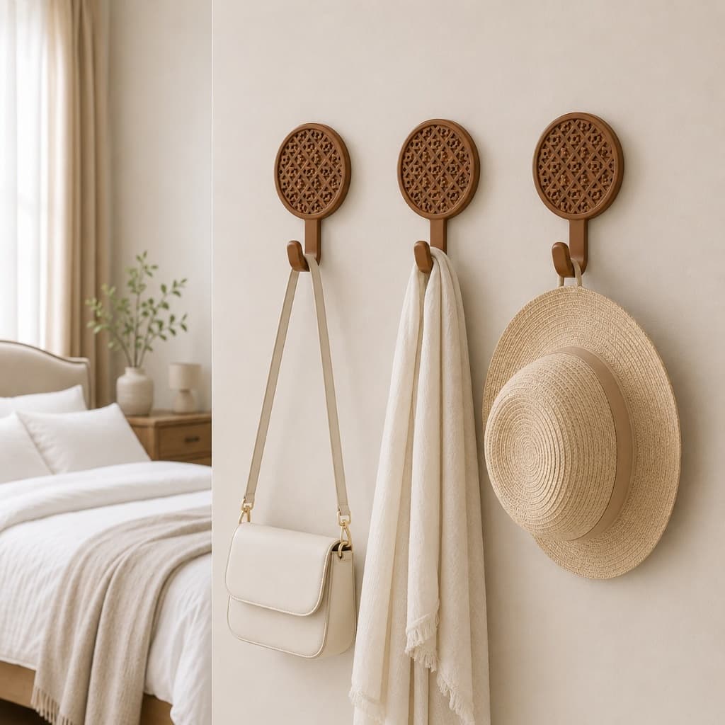 Kit 3 Ganchos Plástico Parede Adesivo Cabideiro Toalheiro Banheiro Quarto Roupas