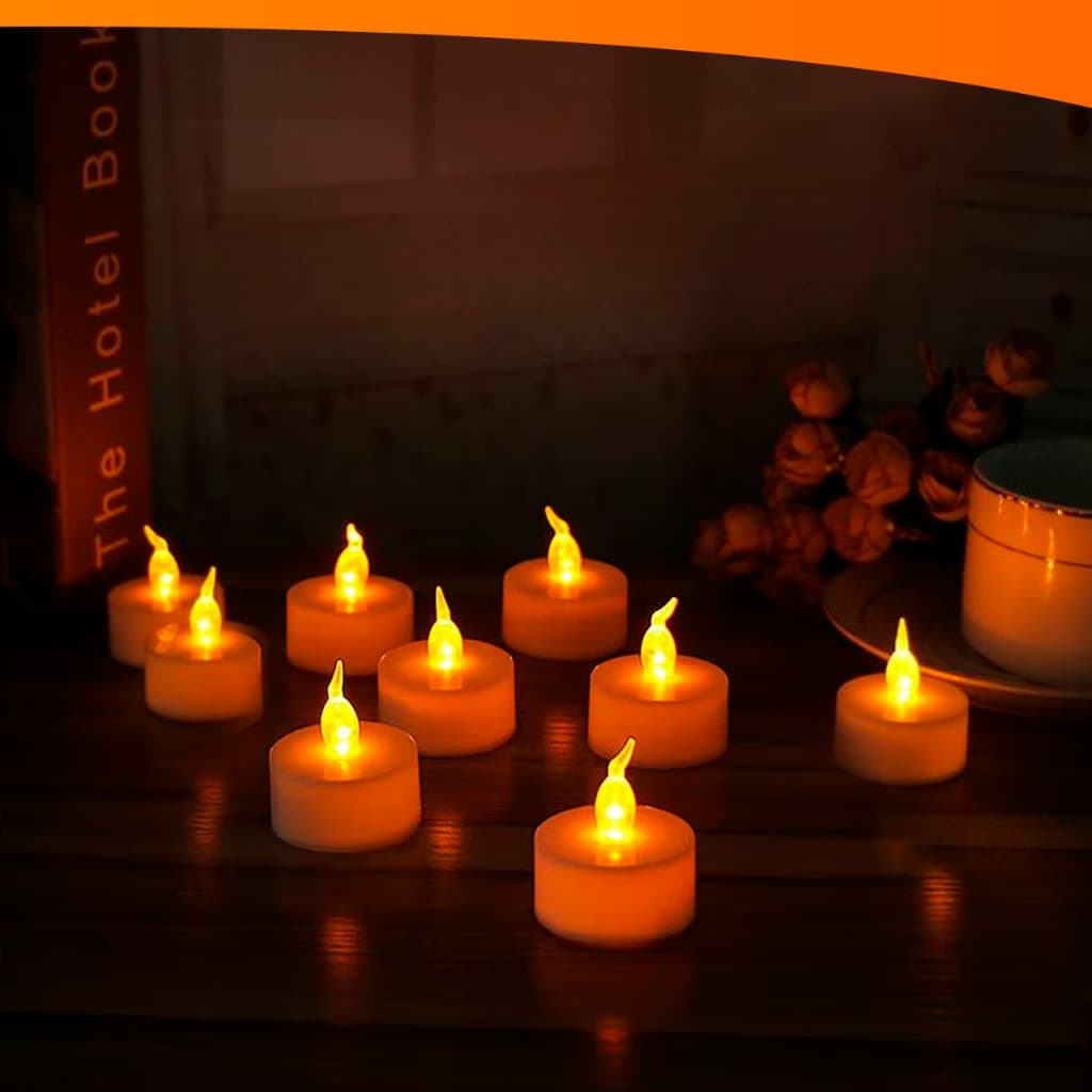Kits 1 a 12 Vela Led Lâmpada Decorativa Amarela Com Pilha Importadora Util