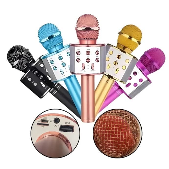 Microfone Infantil de Karaokê Bluetooth Sem Fio recarregável,para casa KTV festa de aniversário