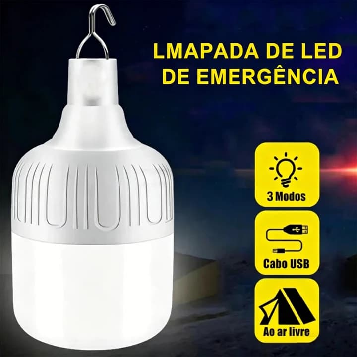 Lâmpada Led Iluminação Para Acampamento Camping Pescaria Usb Lampião