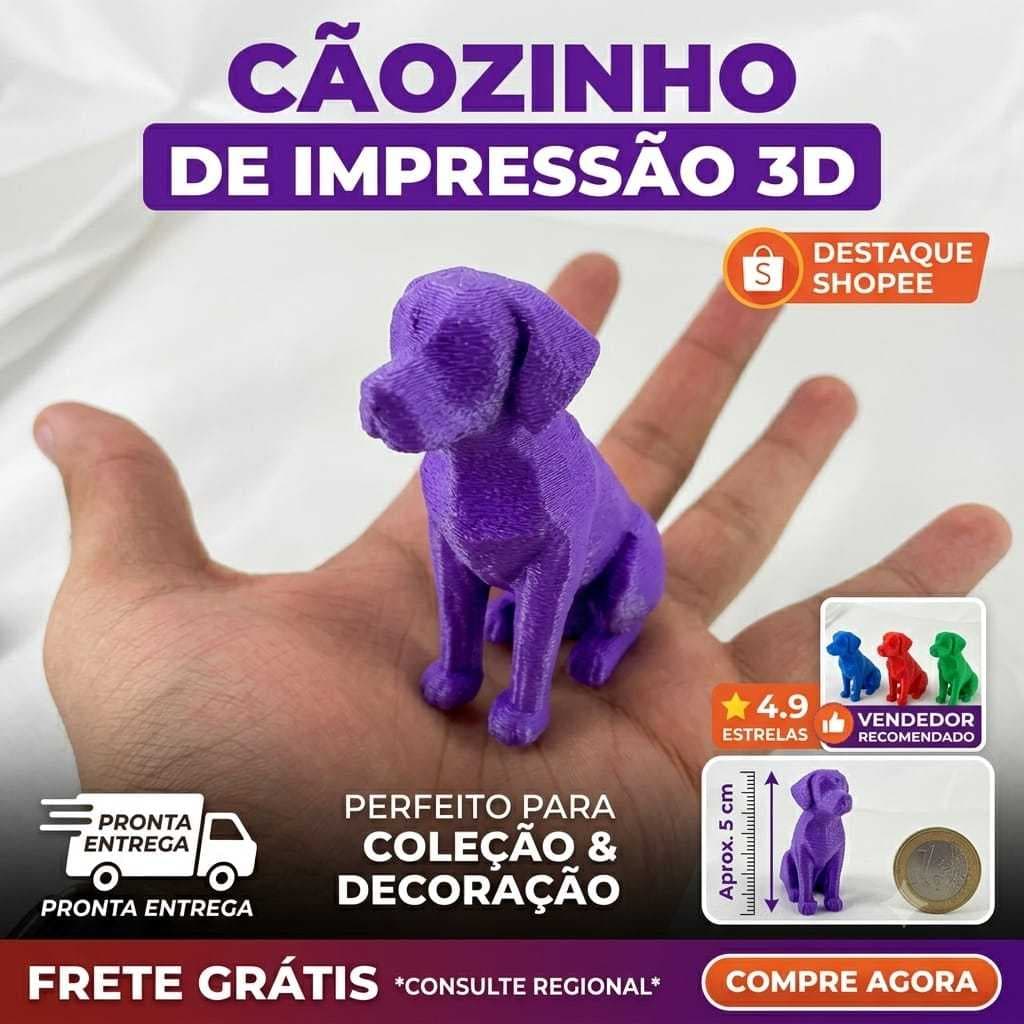Cachorrinho Decoração Impressão 3D Miniatura Colecionável Pet Cão Lindo