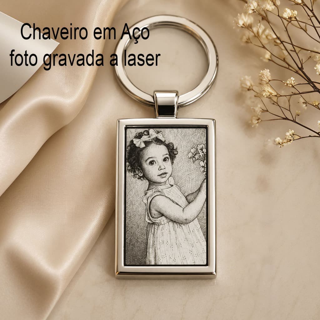 Chaveiro com Foto personalizado a laser  - Presente Dia dos Pais