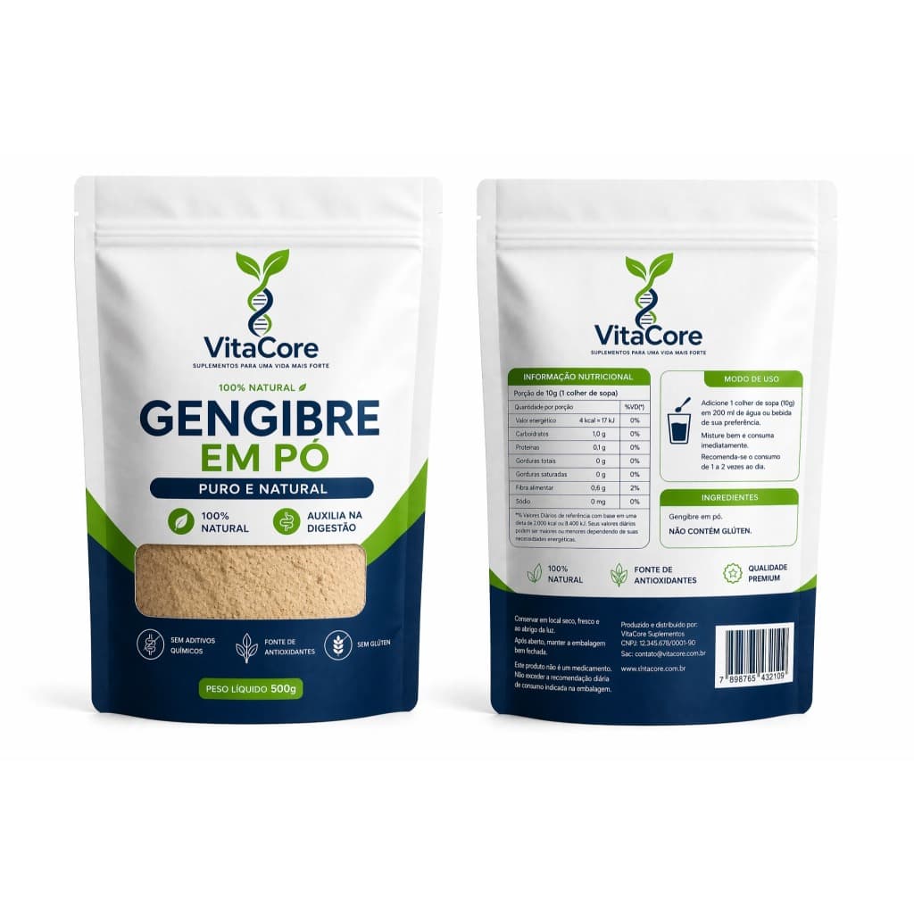 Gengibre Em Pó 100% Puro Premium 500g Envio Rapido